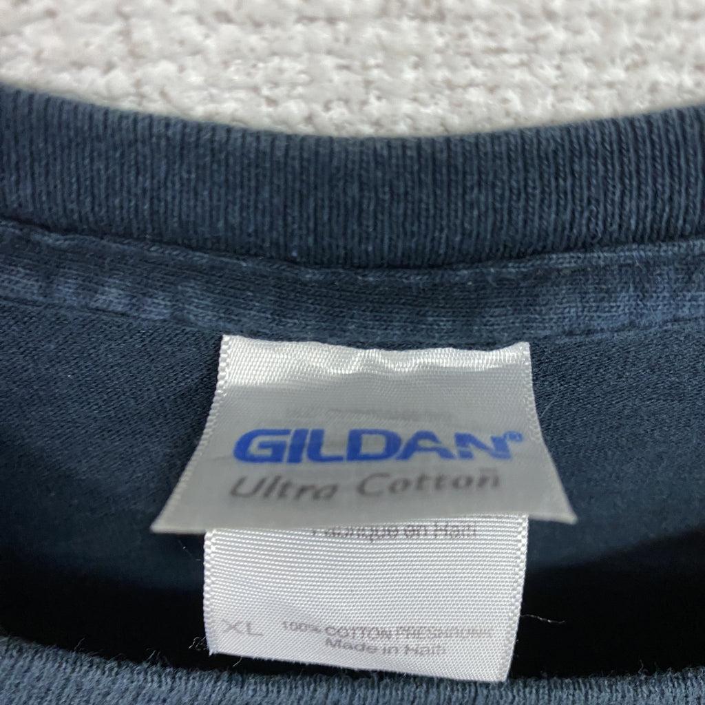 GILDAN　ギルダン　半袖プリントTシャツ　Pink Heals　両面プリント 紺　ネイビー　XLサイズ カットソー メンズ コットン 古着