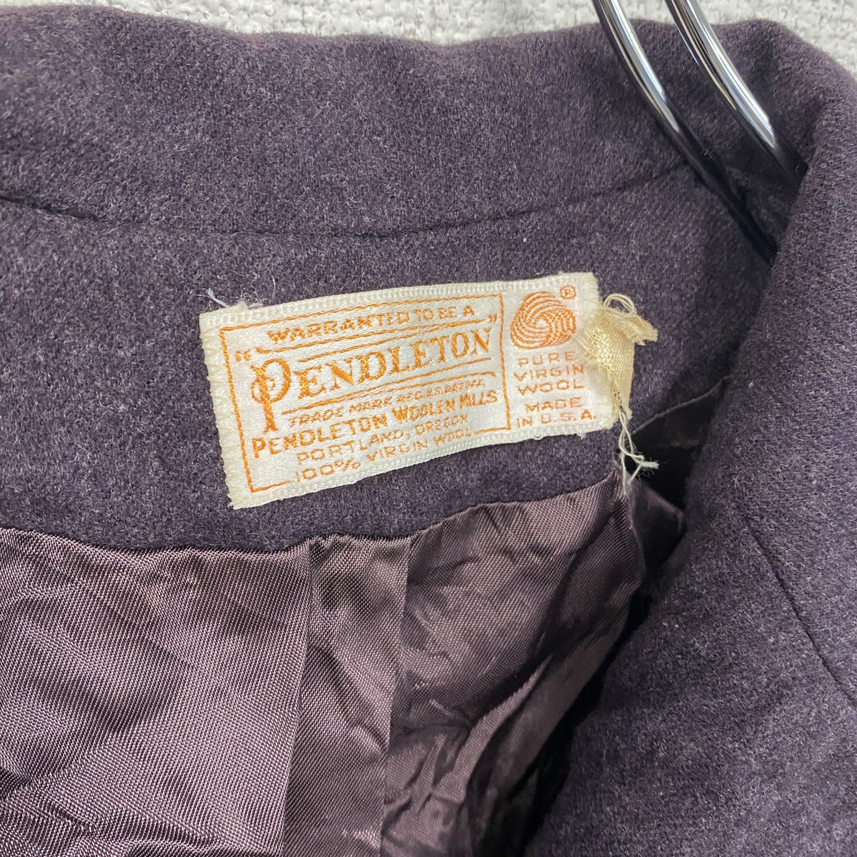 70s　PENDELTON　ペンドルトン　ウールテーラードジャケット　ブレザー　2B　ヴィンテージ　紫　パープル　　古着