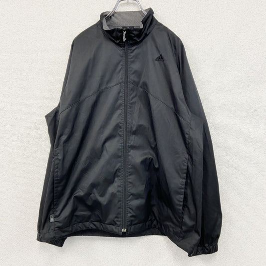 00s　adidas　アディダス　フルジップジャケット　ウィンドブレーカー　スリーストライプス　黒　ブラック　Lサイズ