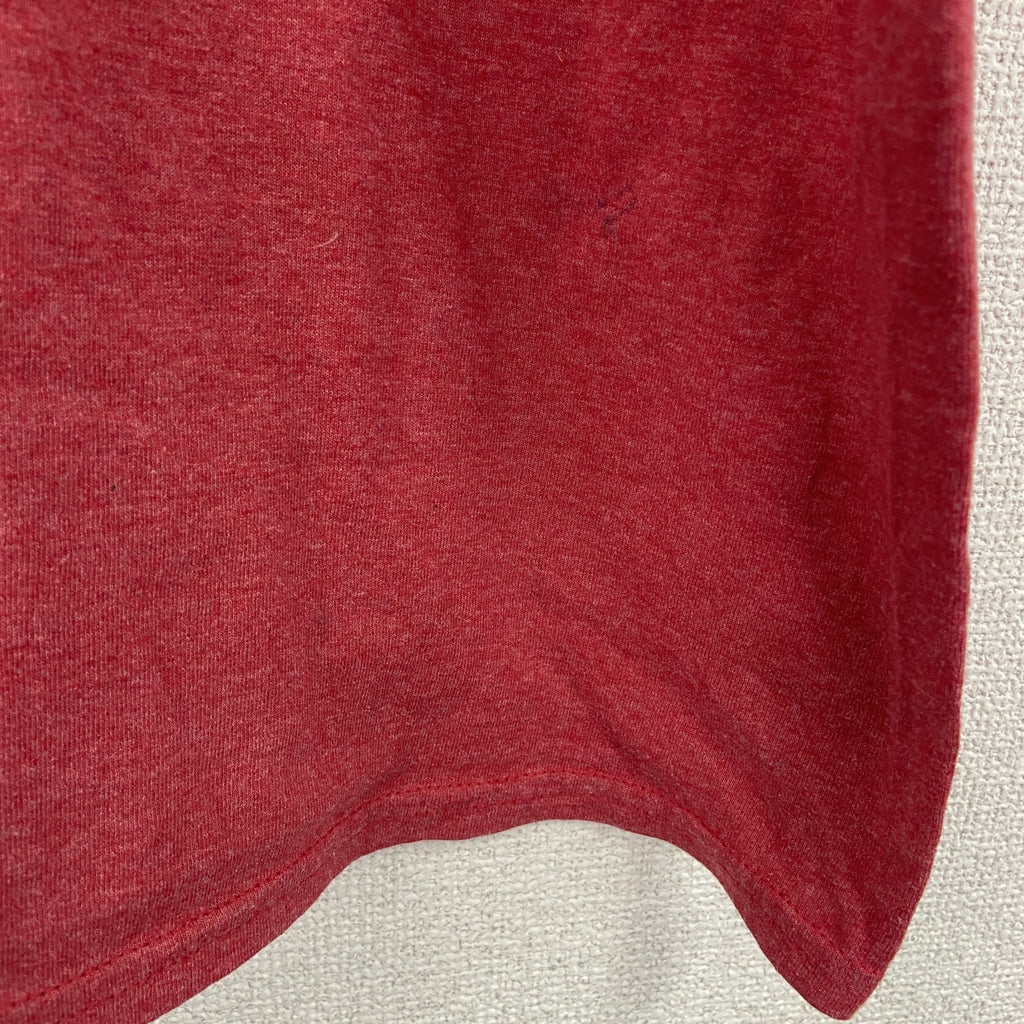 半袖プリントTシャツ　BAYSIDE　両面プリント　赤　レッド　古着