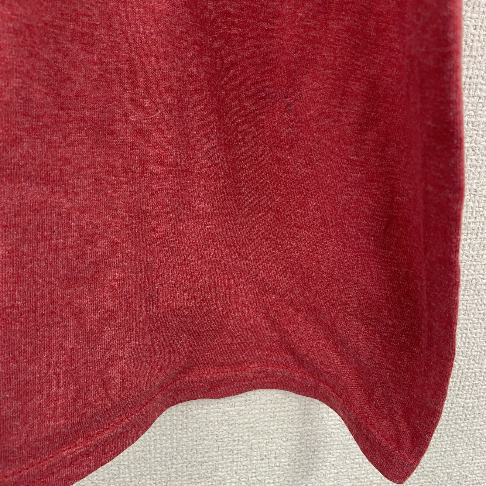 半袖プリントTシャツ　BAYSIDE　両面プリント　赤　レッド　古着