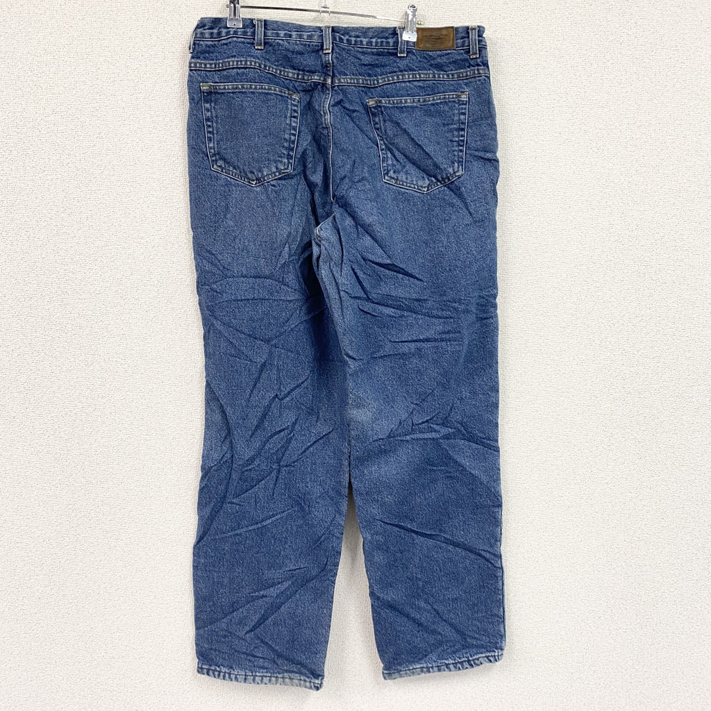 ～00s　L.L.Bean　エルエルビーン　デニムパンツ/ジーンズ　ジップフライ　革パッチ　フリースライナー　インディゴ　古着