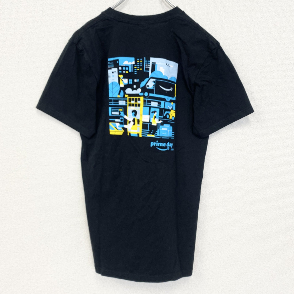 GILDAN ギルダン　半袖プリントTシャツ　クルーネック　amazon　prime day　黒　ブラック　Sサイズ　古着