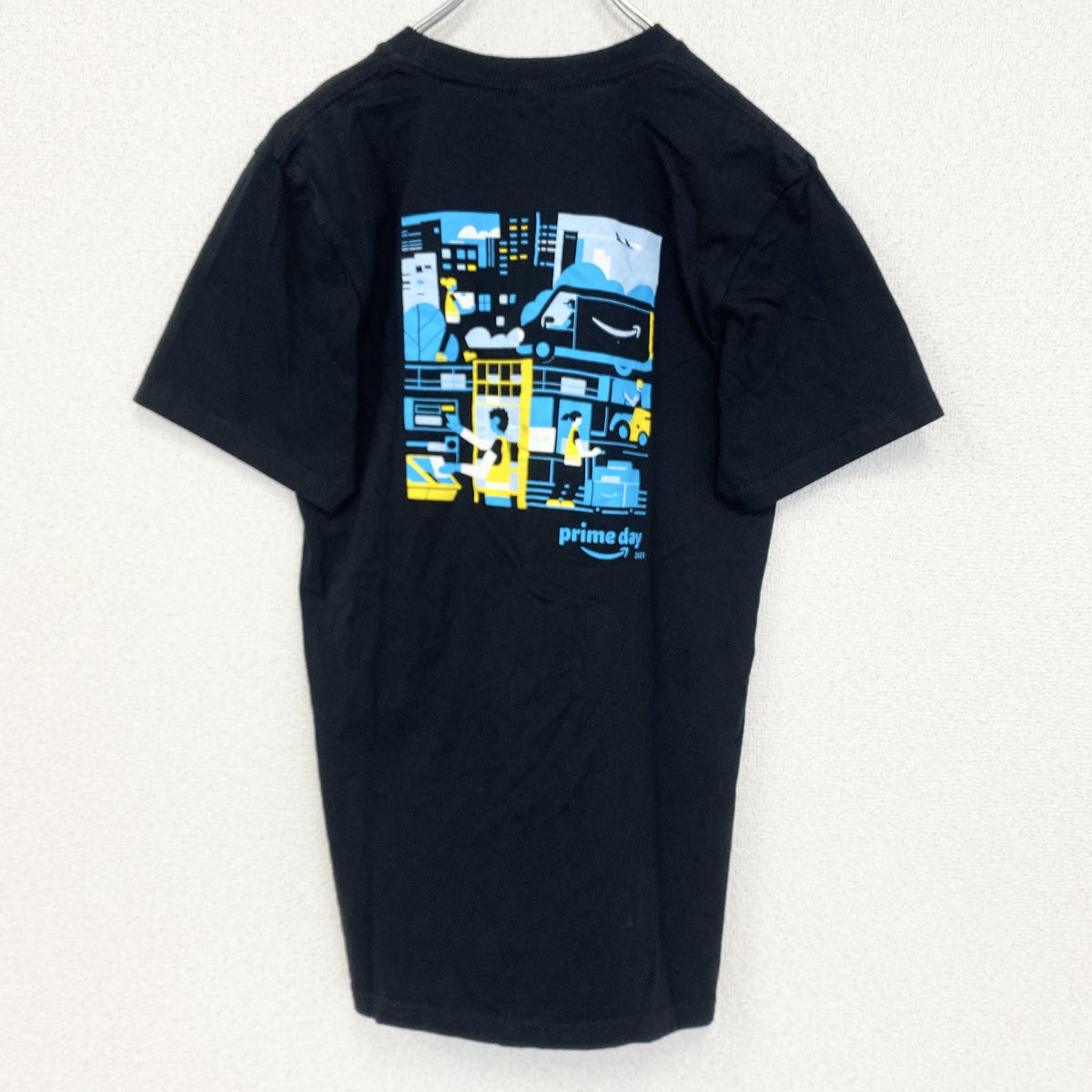 GILDAN ギルダン　半袖プリントTシャツ　クルーネック　amazon　prime day　黒　ブラック　Sサイズ　古着