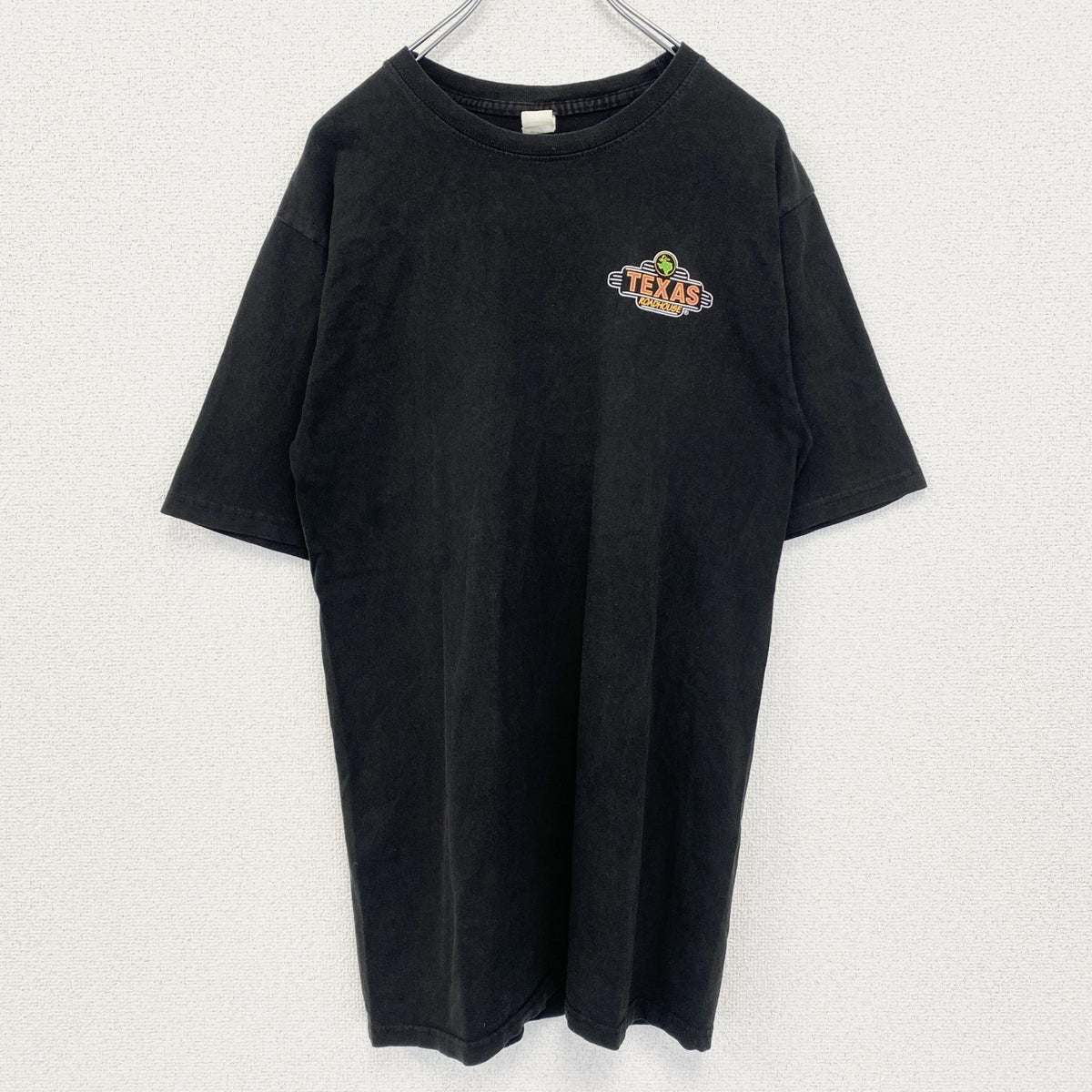PRINT Tex U.S.A.　半袖プリントTシャツ　クルーネック　テキサス　ROADHOUSE　黒　ブラック　Mサイズ　古着