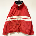 The Men's Store　長袖ハイネックブルゾン　厚手ジャケット　フード収納　赤　レッド　秋冬服　古着