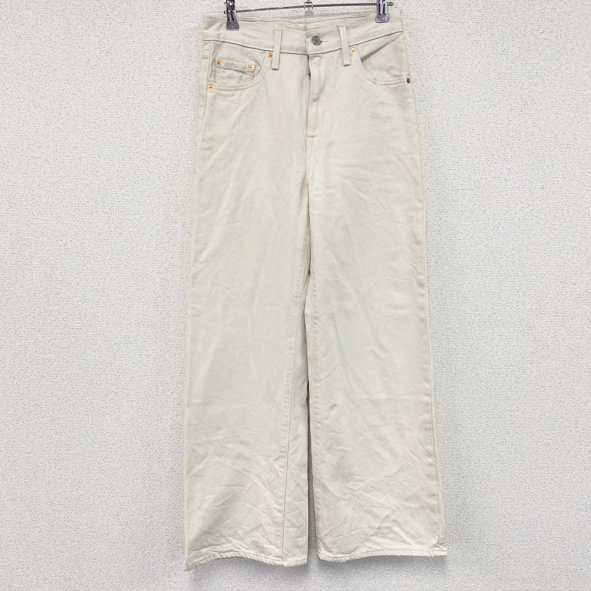 Levi's　リーバイス　RIBCAGE　ワイドパンツ　ジップフライ　白　ホワイト　26サイズ　古着