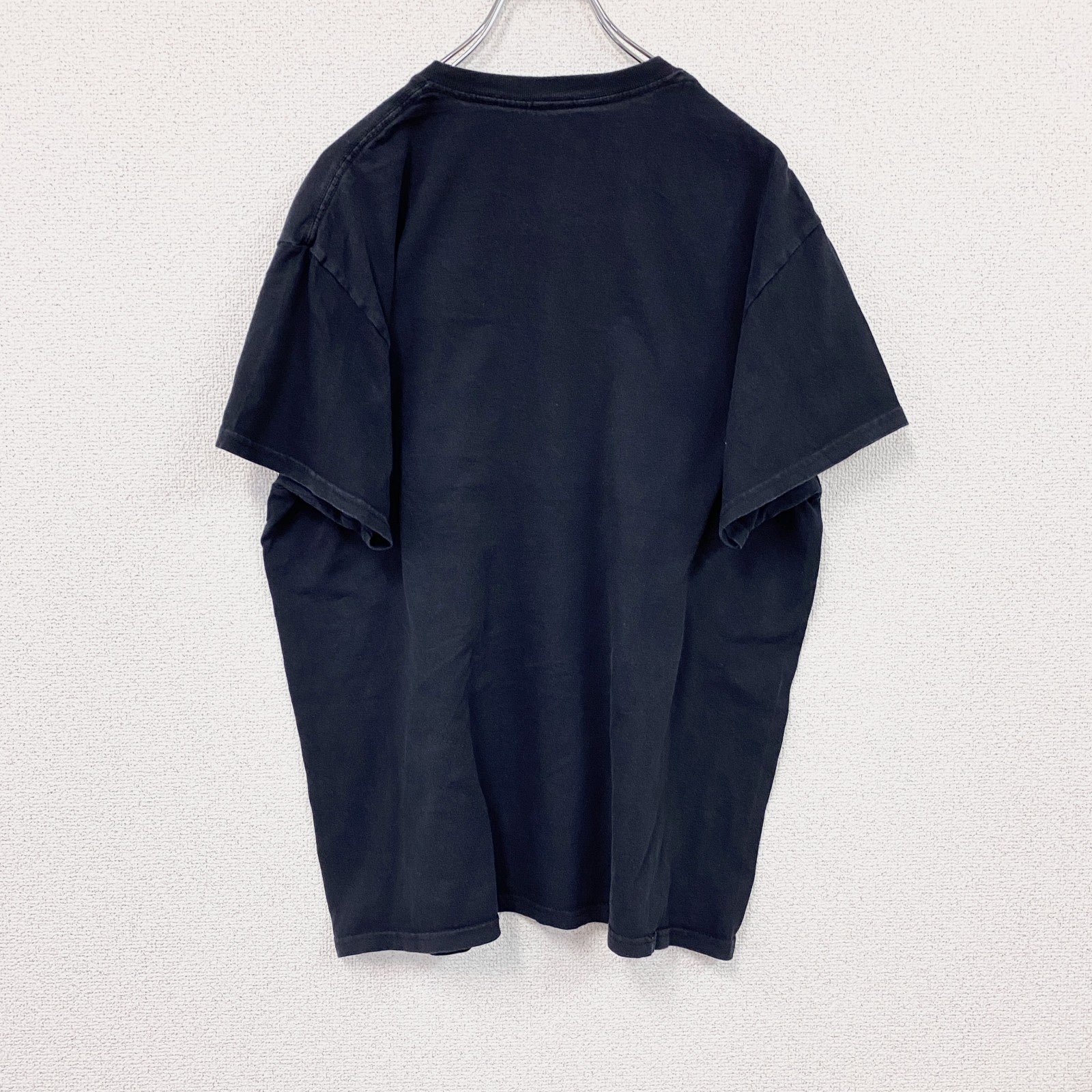 Spencer's　スペンサーズ　半袖プリントホラーTシャツ　JUSTICE　英字プリント　黒　ブラック　Lサイズ　古着
