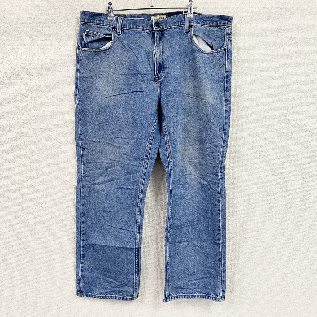 ～00s　L.L.Bean　エルエルビーン　デニムパンツ/ジーンズ　ジップフライ　革パッチ　フリースライナー　インディゴ　古着