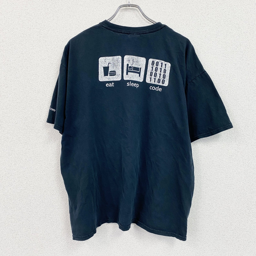 GILDAN　ギルダン　Devexpress　半袖プリントTシャツ　パロディT　企業ロゴ　両面プリント　黒　ブラック　XLサイズ　古着