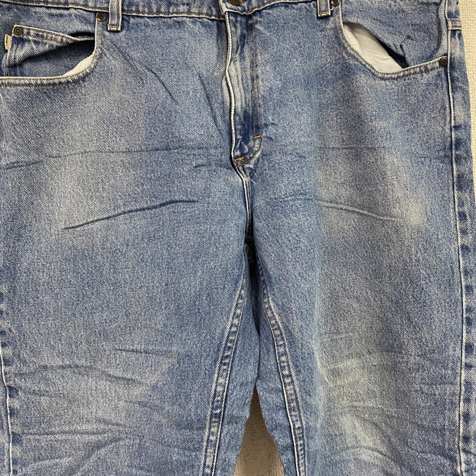 ～00s　L.L.Bean　エルエルビーン　デニムパンツ/ジーンズ　ジップフライ　革パッチ　フリースライナー　インディゴ　古着