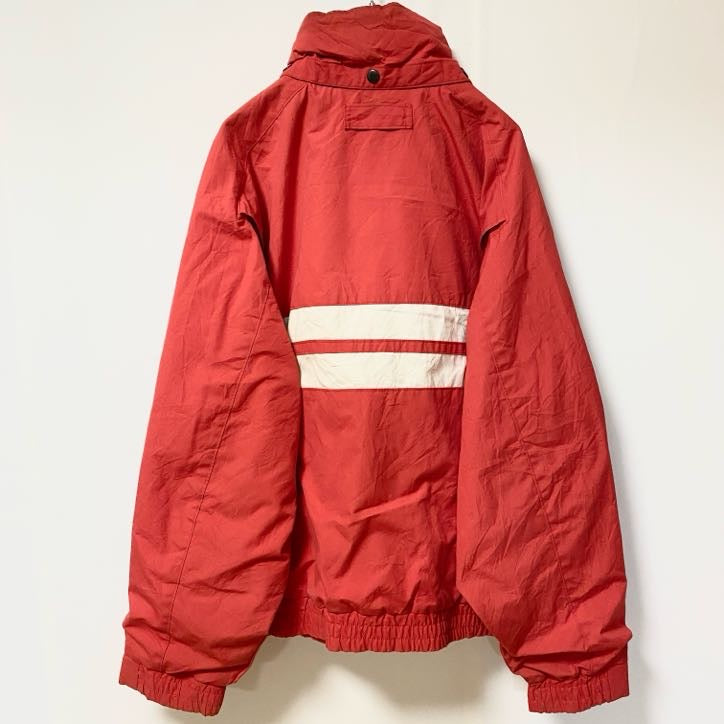 The Men's Store　長袖ハイネックブルゾン　厚手ジャケット　フード収納　赤　レッド　秋冬服　古着