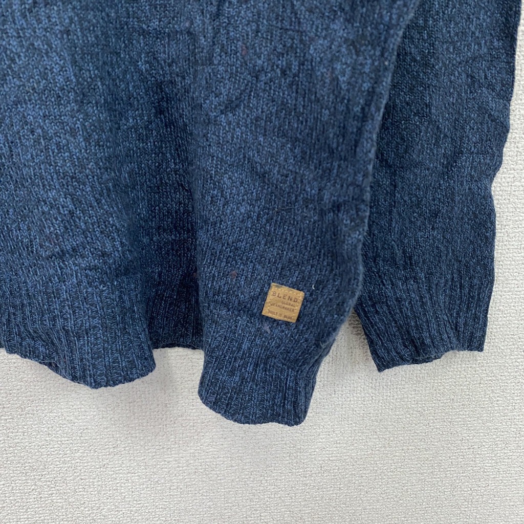 BLEND　ブレンド　アクリルニットセーター　ノルディック柄　マルチカラー　青　ブルー　XLサイズ　古着