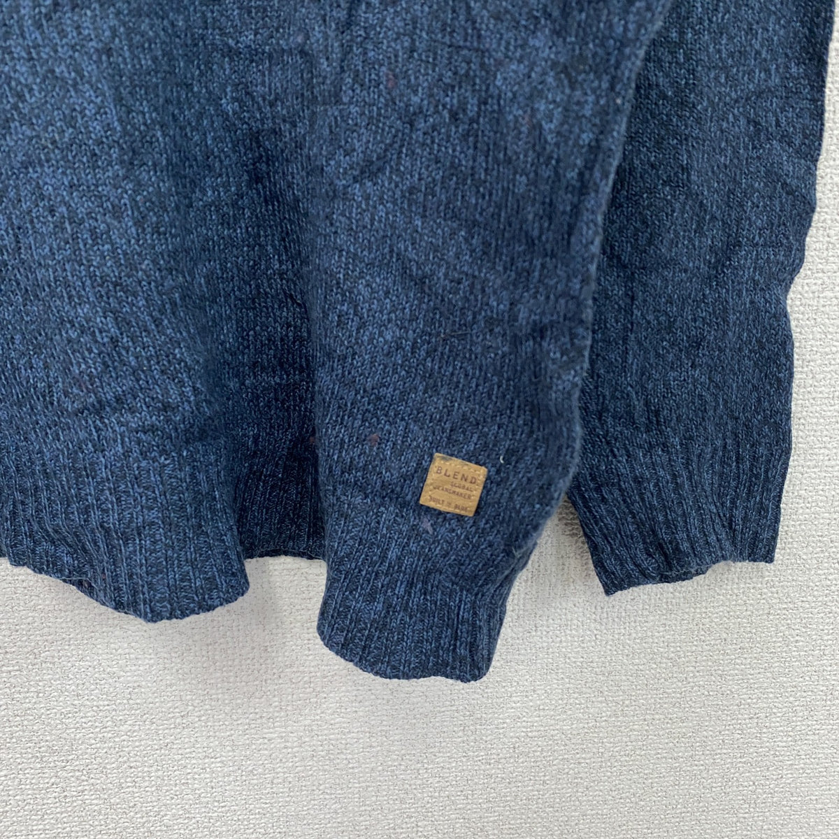 BLEND　ブレンド　アクリルニットセーター　ノルディック柄　マルチカラー　青　ブルー　XLサイズ　古着