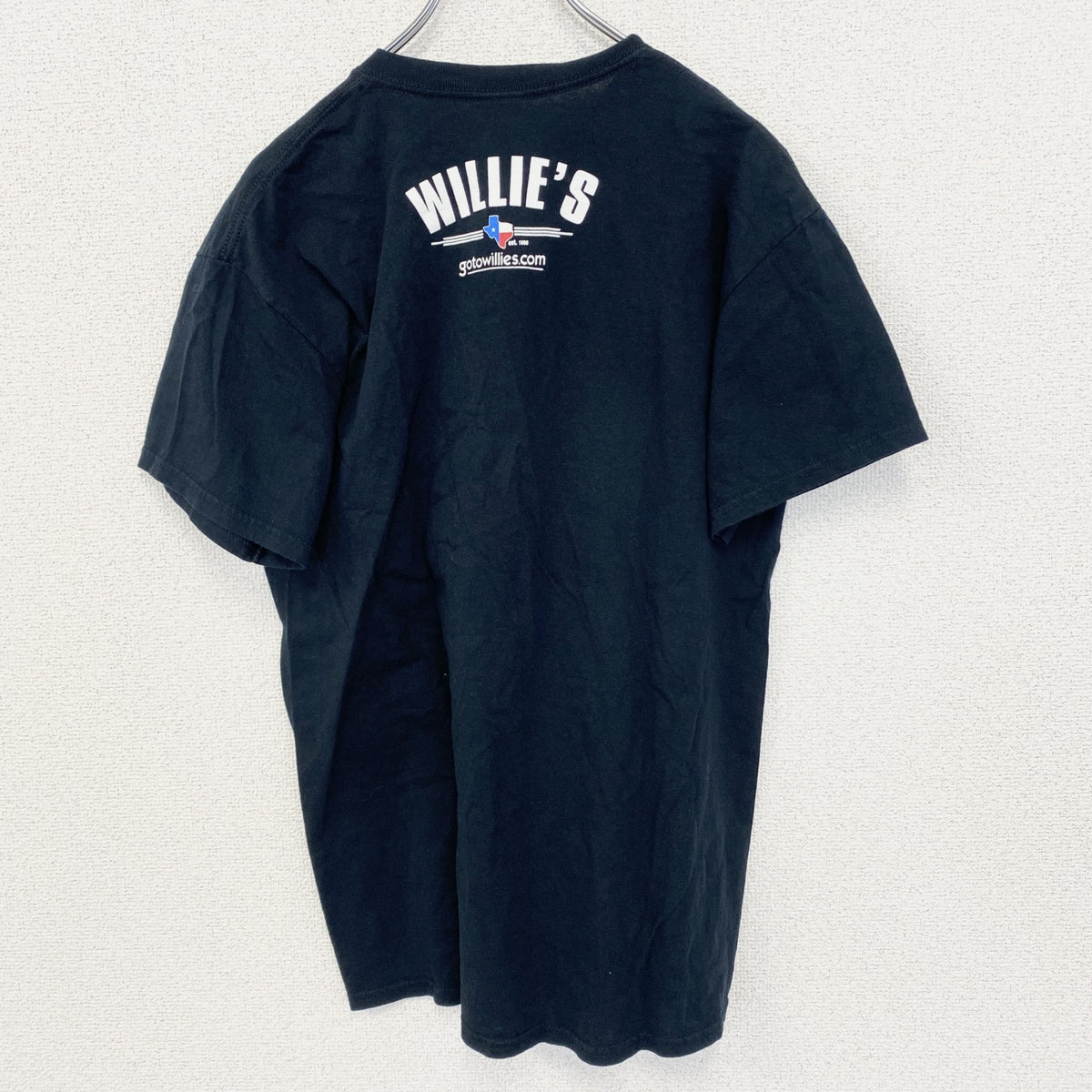 00s　GILDAN ギルダン　半袖プリントTシャツ　クルーネック　WILLE‘S　Y2K　黒　ブラック　Mサイズ　古着