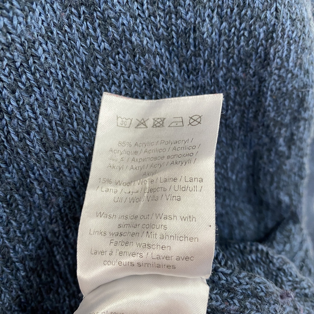 BLEND　ブレンド　アクリルニットセーター　ノルディック柄　マルチカラー　青　ブルー　XLサイズ　古着