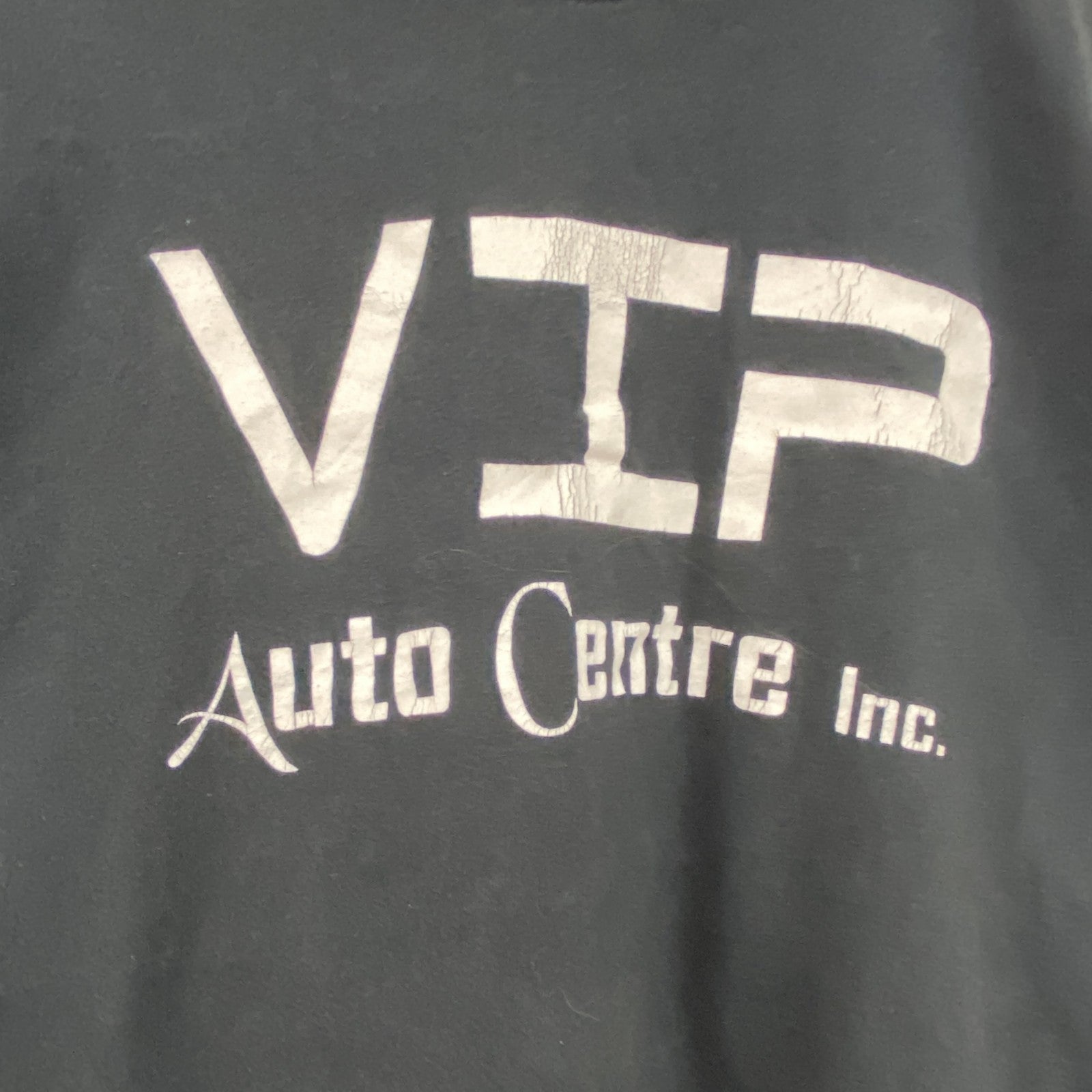 GILDAN　ギルダン　半袖プリントTシャツ　VIP Auto Center　両面プリント　英字プリント　黒　ブラック　Lサイズ　古着
