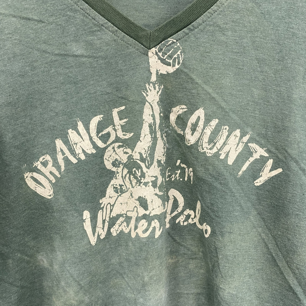 半袖プリントTシャツ　ORANGE COUNTY　緑　グリーン　2XLサイズ　古着