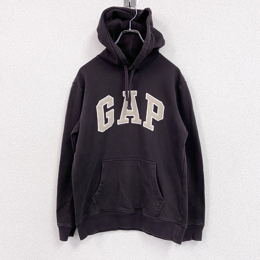 GAP　ギャップ　スウェットパーカー/フーディー　デカロゴ　茶色　ブラウン　XSサイズ　古着