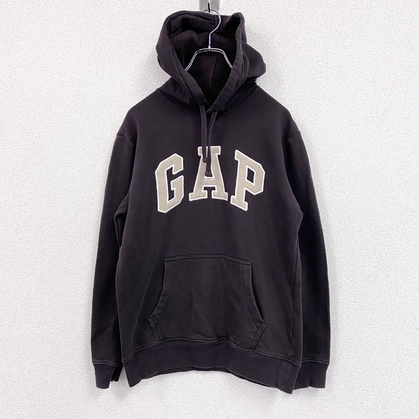 GAP　ギャップ　スウェットパーカー/フーディー　デカロゴ　茶色　ブラウン　XSサイズ