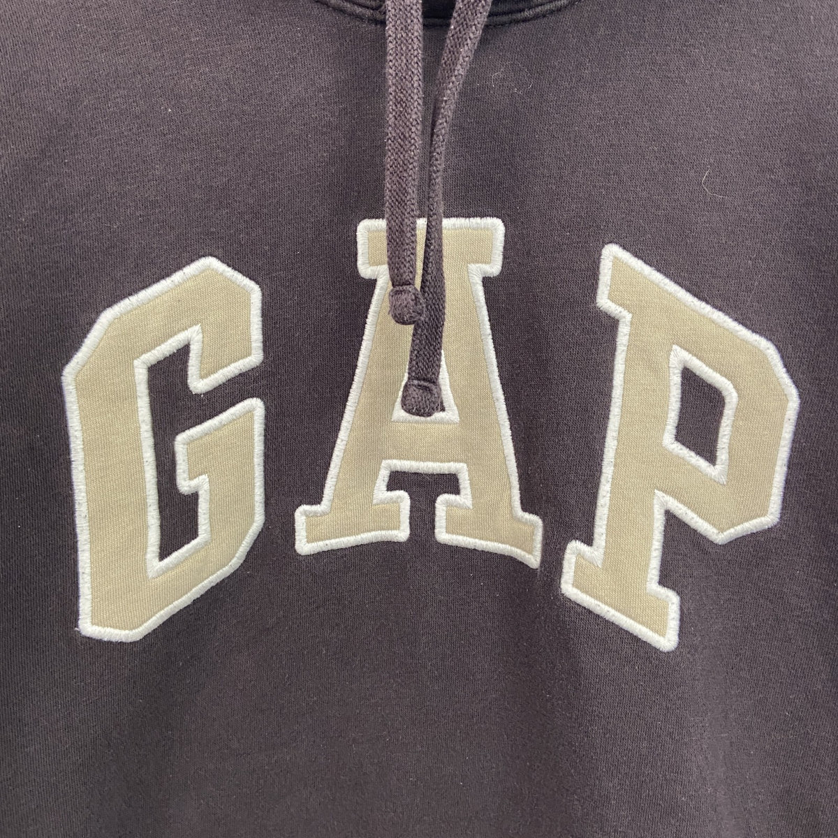 GAP　ギャップ　スウェットパーカー/フーディー　デカロゴ　茶色　ブラウン　XSサイズ　古着