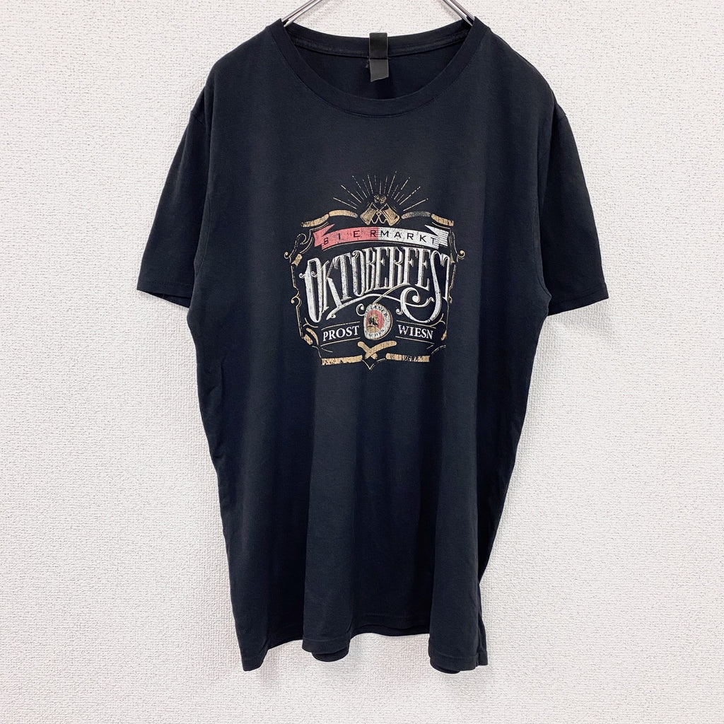 OKTOBERFEST　半袖プリントTシャツ　黒　ブラック　古着