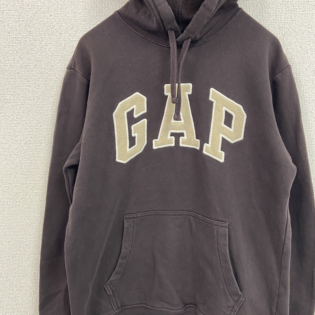 GAP　ギャップ　スウェットパーカー/フーディー　デカロゴ　茶色　ブラウン　XSサイズ　古着