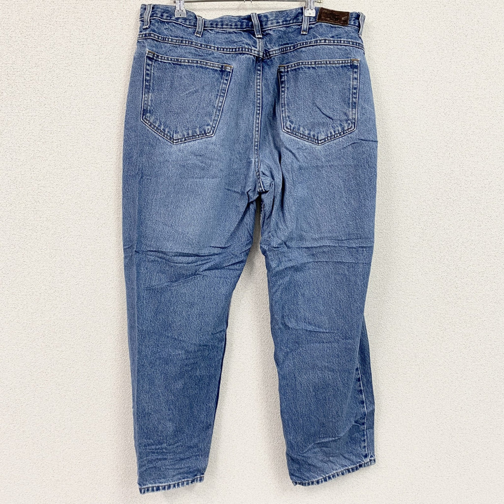 L.L.Bean　エルエルビーン　デニムパンツ/ジーンズ　ジップフライ　革パッチ　縦落ち　インディゴ　W38サイズ　古着