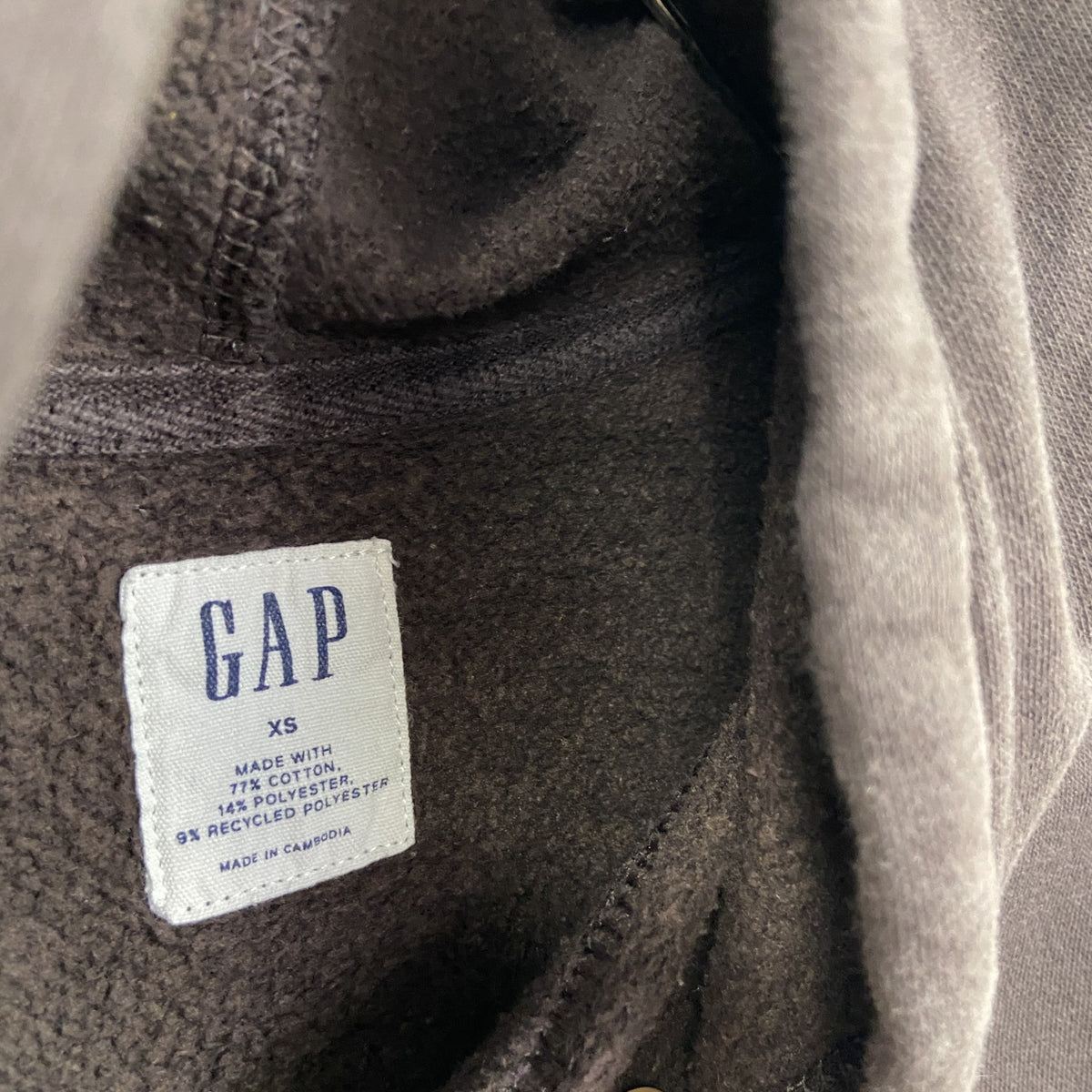 GAP　ギャップ　スウェットパーカー/フーディー　デカロゴ　茶色　ブラウン　XSサイズ　古着