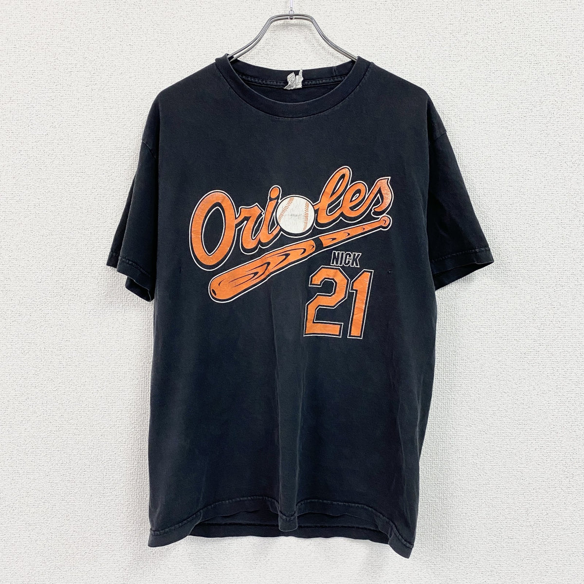 00s　ALSTYLE　MLB　ボルチモアオリオールズ　半袖プリントTシャツ　ヴィンテージ　黒　ブラック　Lサイズ　古着