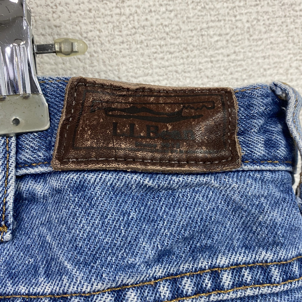 L.L.Bean　エルエルビーン　デニムパンツ/ジーンズ　ジップフライ　革パッチ　縦落ち　インディゴ　W38サイズ　古着