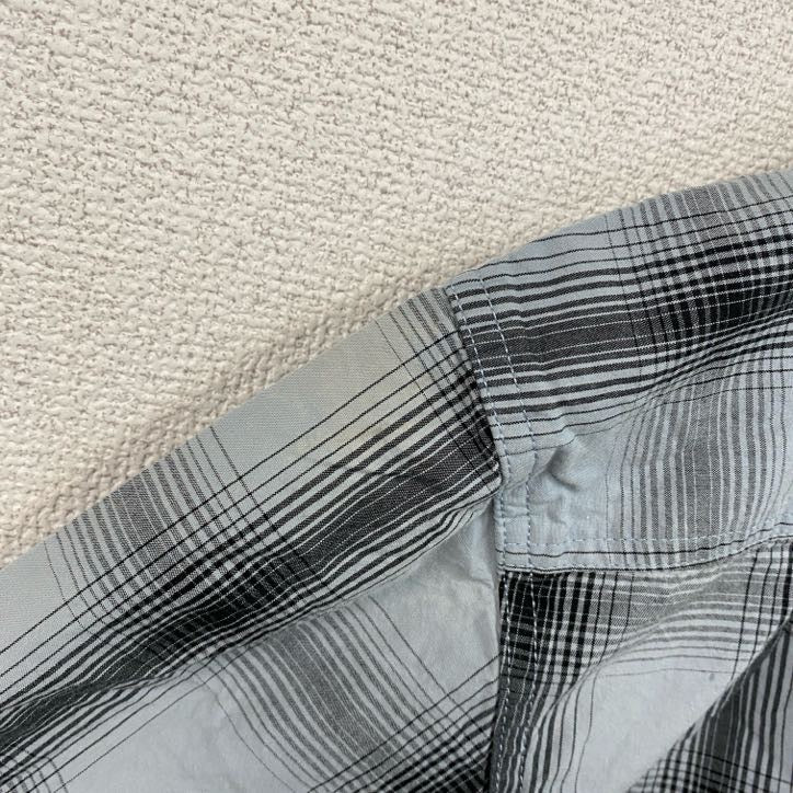 Carhartt　カーハート　半袖ボタンダウンシャツ　オンブレチェック　青　ブルー　2XLサイズ