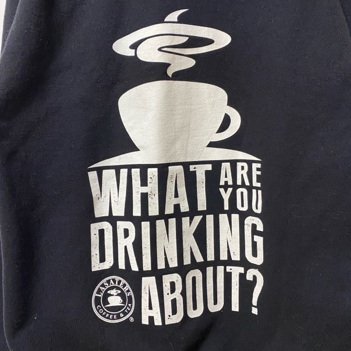 Champion　チャンピオン　長袖ロゴデザインパーカー　バックプリント　コーヒー　LASATERS　黒　ブラック　古着