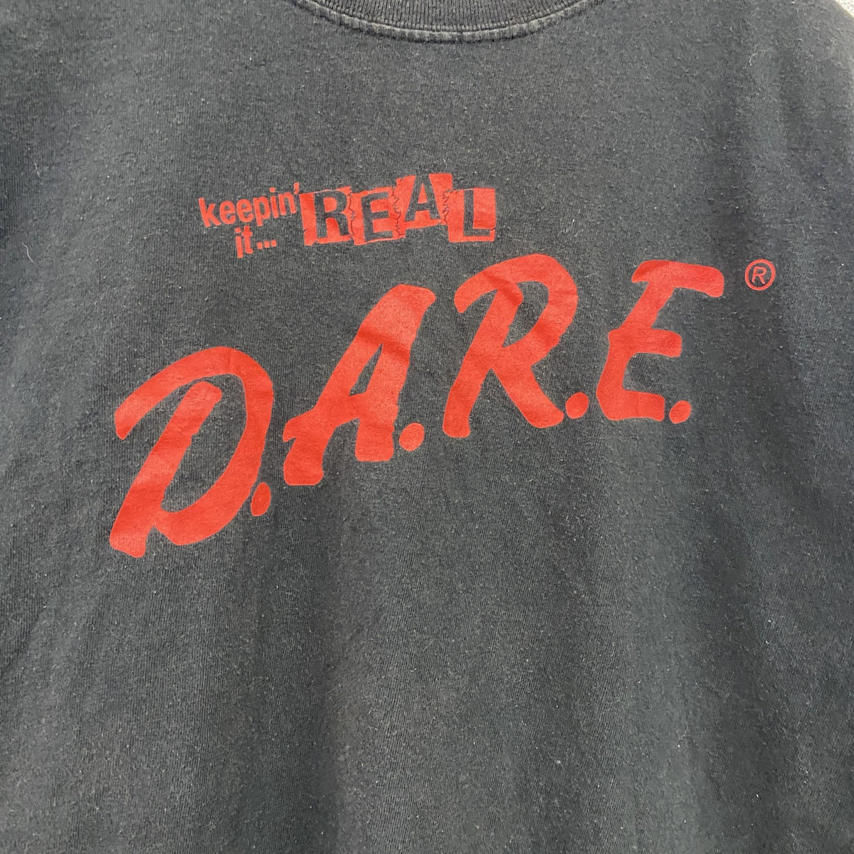 M＆O Gold　半袖プリントTシャツ　D.A.R.E　黒　ブラック　Mサイズ　古着