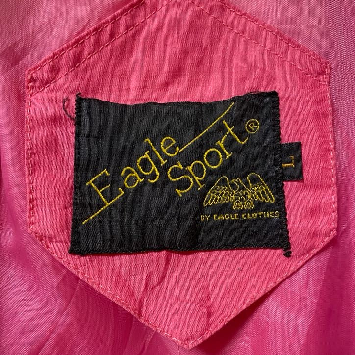 Eagle sport　イーグルスポーツ　長袖ジップアップブルゾン　ストラップカラージャケット　ピンク　Lサイズ　古着