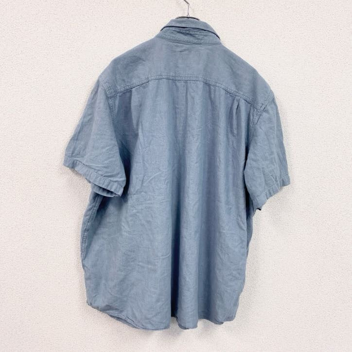 Carhartt　カーハート　半袖ボタンダウンシャツ　ダブルポケット　無地　青　ブルー　2XLサイズ