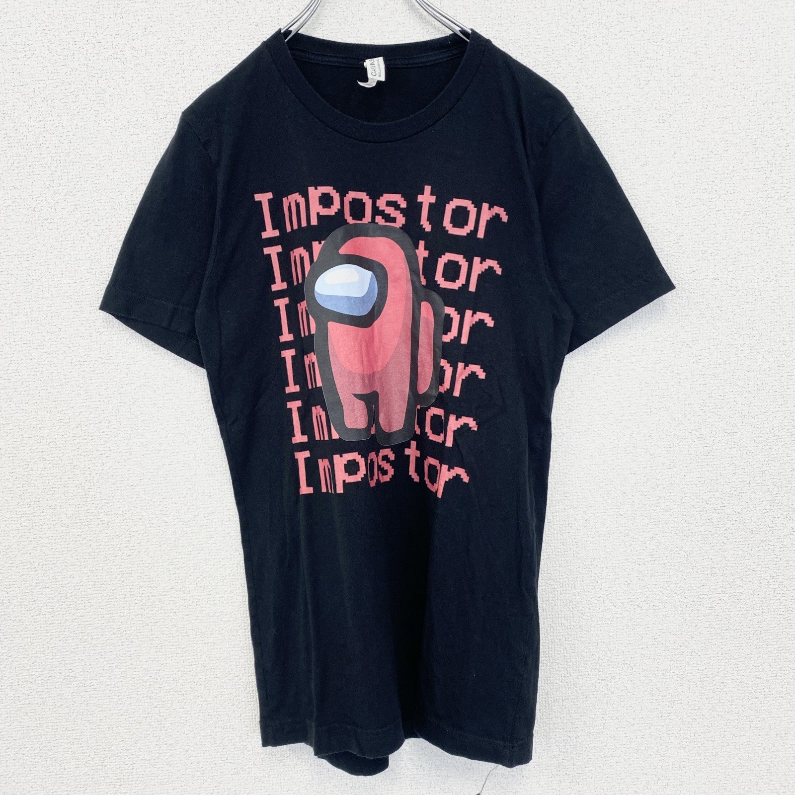 CANVAS　半袖キャラクタープリントTシャツ　Impostor　アモアス　クルーネック　ゲーム　黒　ブラック　Sサイズ　古着