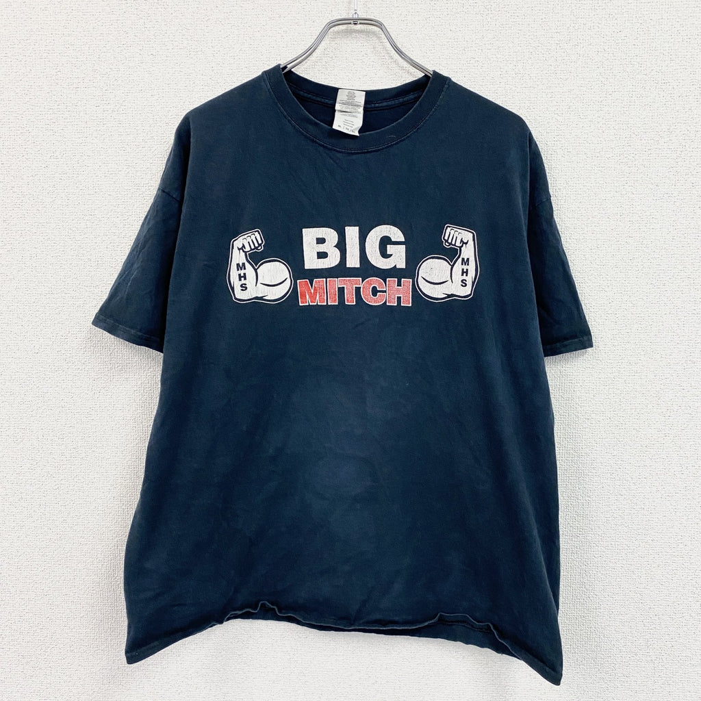 GILDAN　ギルダン　半袖プリントTシャツ　ジムT　BIG MITCH　筋肉　マッスル　黒　ブラック　XLサイズ　古着