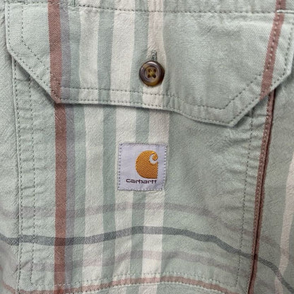 Carhartt　カーハート　半袖ボタンダウンシャツ　ダブルポケット　チェック柄　緑　グリーン　2XLサイズ