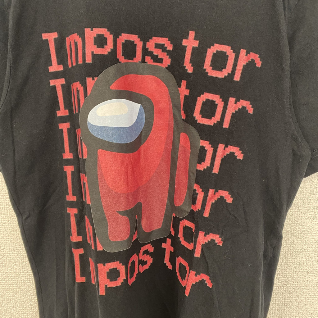 CANVAS　半袖キャラクタープリントTシャツ　Impostor　アモアス　クルーネック　ゲーム　黒　ブラック　Sサイズ　古着