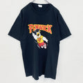 PORT＆COMPANY　半袖プリントTシャツ　FENWICK　クルーネック　カジュアル　ブラック　黒　Mサイズ　古着