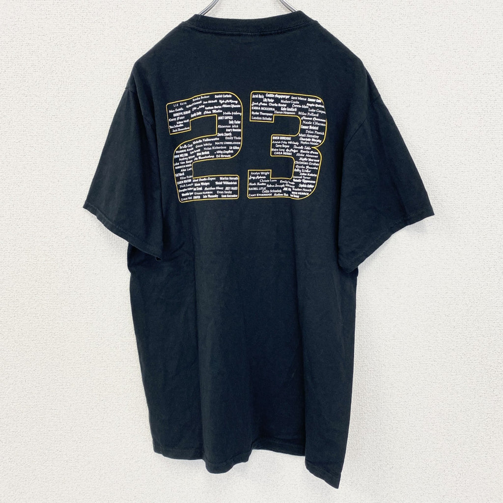 PORT＆COMPANY　半袖プリントTシャツ　FENWICK　クルーネック　カジュアル　ブラック　黒　Mサイズ　古着