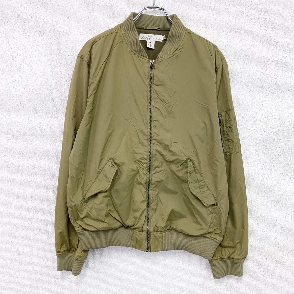 H&M L.O.G.G.　エイチアンドエム　MA-1　ボンバージャケット　ブルゾン　オリーブグリーン　Lサイズ　古着