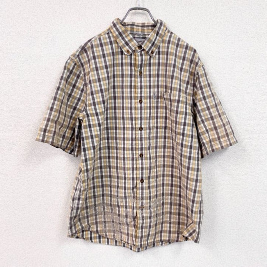 Carhartt　カーハート　半袖ボタンダウンシャツ　チェック柄　茶色　ブラウン　Lサイズ