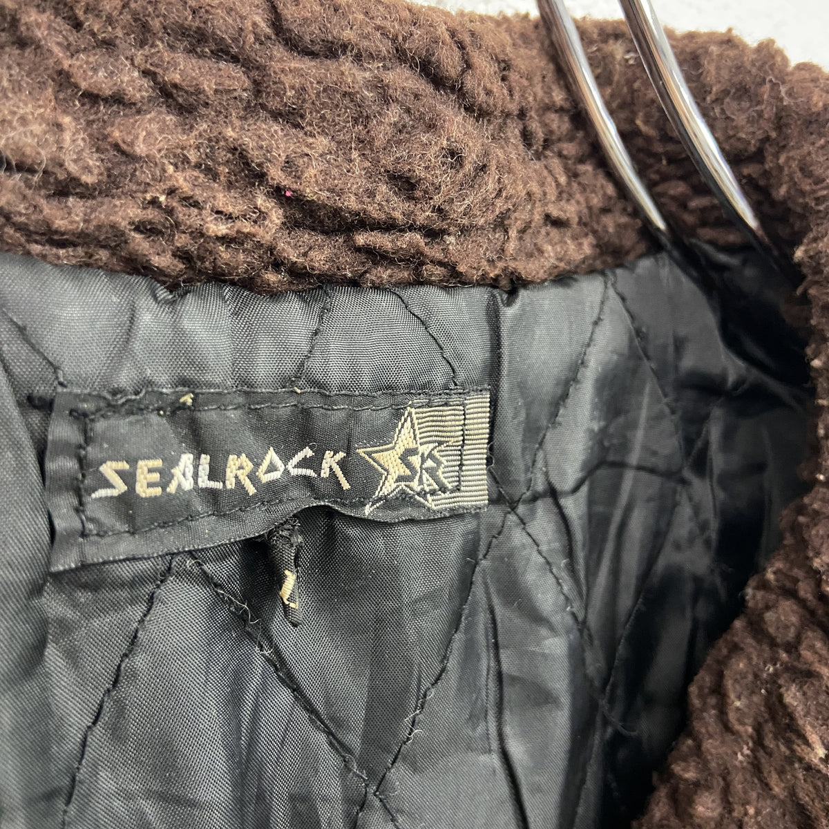 SEALROCK　シールロック　ランチコート　フリース襟　 ブルゾン　中綿入り　カーキ　Lサイズ　古着