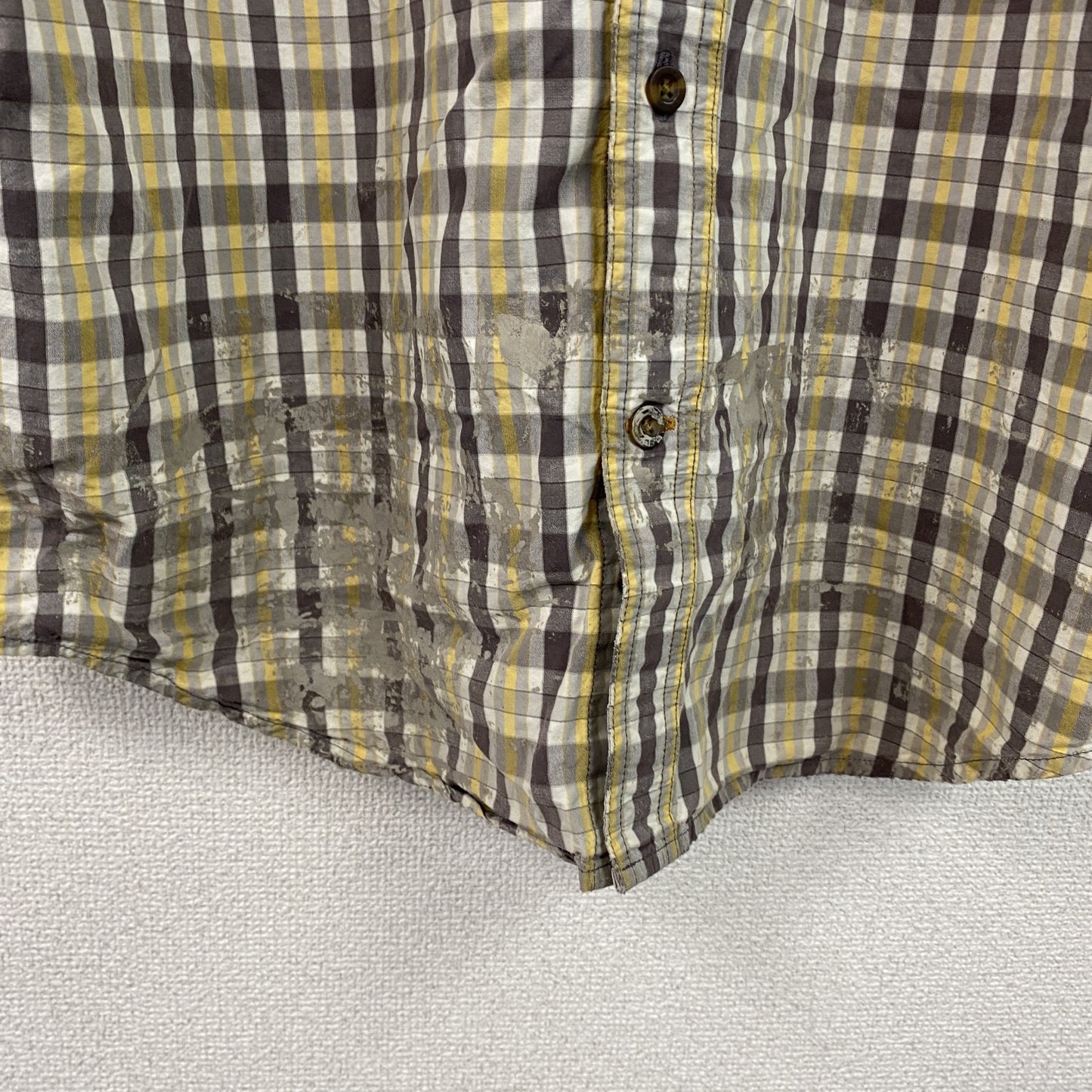 Carhartt　カーハート　半袖ボタンダウンシャツ　チェック柄　茶色　ブラウン　Lサイズ