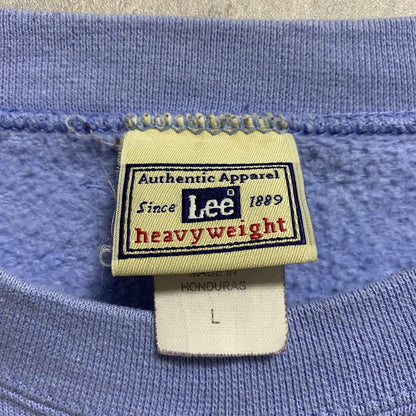 古着 used　Lee　リー　長袖ロゴ刺繍スウェット　トレーナー　水色　ライトブルー　レトロ　秋冬服　Lサイズ