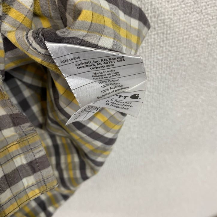 Carhartt　カーハート　半袖ボタンダウンシャツ　チェック柄　茶色　ブラウン　Lサイズ
