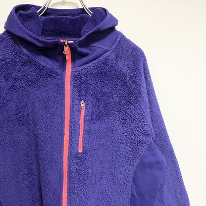 古着 used　C9　Champion　チャンピオン　長袖ポイントプリントフリースジャケット　青　ビックシルエット　XLサイズ