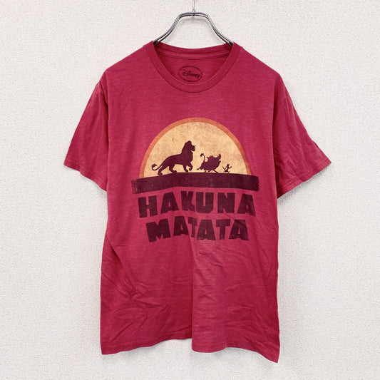 Disney　ディズニー　ライオンキング　半袖プリントTシャツ　赤　レッド　Mサイズ